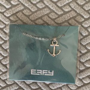 Effy anchor necklace silvertone 18” chain NWOT